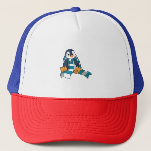 Penguin with Scarf Trucker Hat
