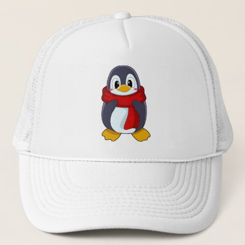 Penguin with Scarf Trucker Hat