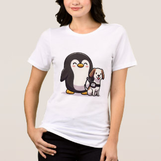 Penguin with Service Dog Tri-Blend Shirt