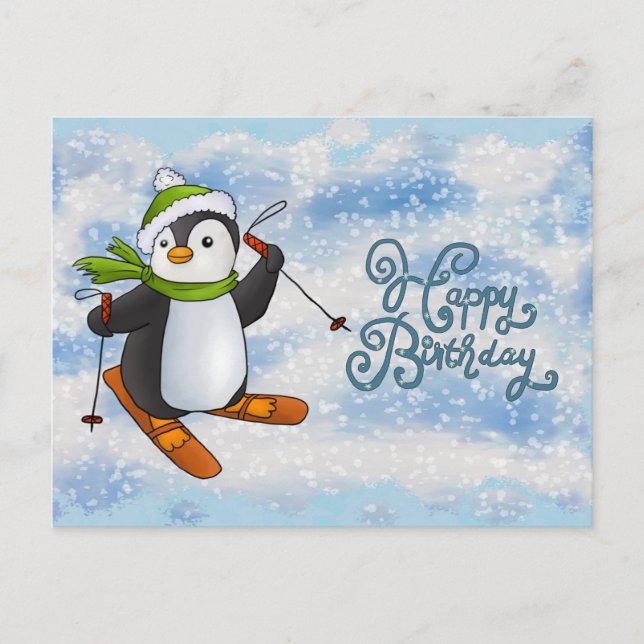 penguin with ski card (Front)