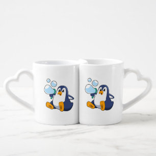 Penguin with Soap bubbles.PNG Coffee Mug Set
