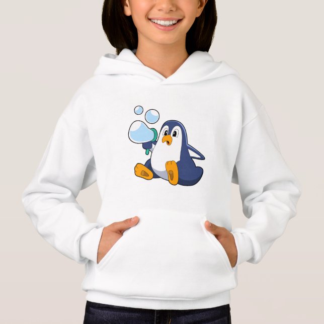 Penguin with Soap bubbles.PNG Hoodie (Front)
