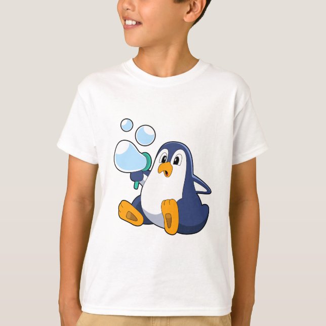 Penguin with Soap bubbles.PNG T-Shirt (Front)
