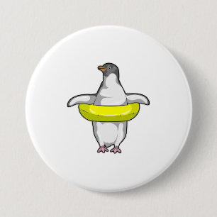 Penguin with Swim ring Button