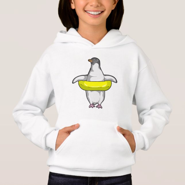 Penguin with Swim ring Hoodie (Front)