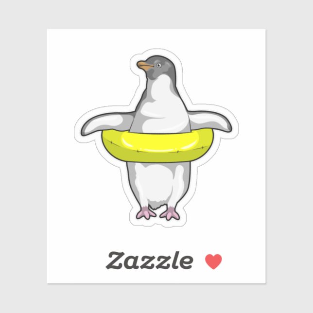 Penguin with Swim ring Sticker (Sheet)