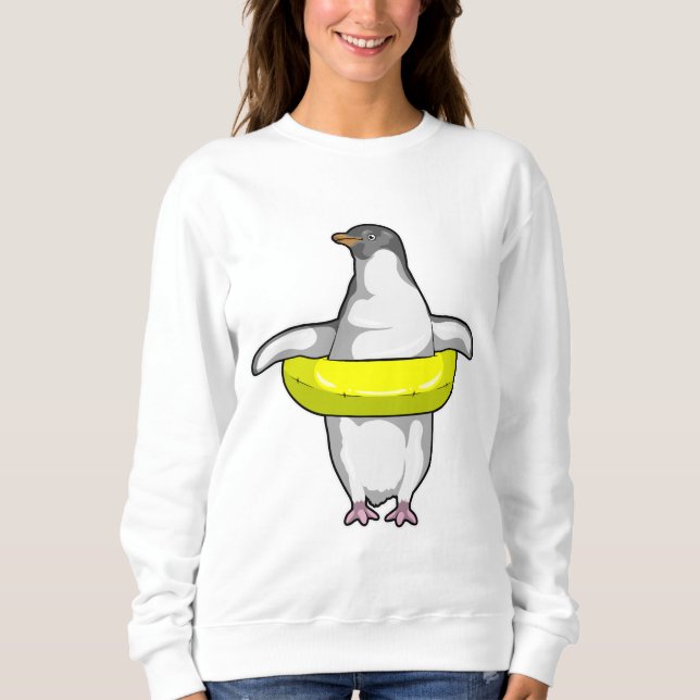 Penguin with Swim ring Sweatshirt (Front)