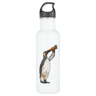 Penguin with Telescope Stainless Steel Water Bottle
