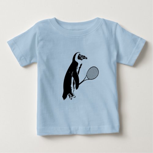 Penguin with Tennis Racquet Baby T_Shirt