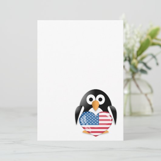 Penguin with USA flag (Standing Front)