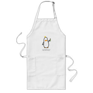PENGUIN WITH WINE on an apron