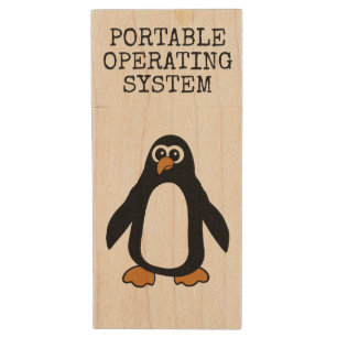 Penguin Wood Flash Drive