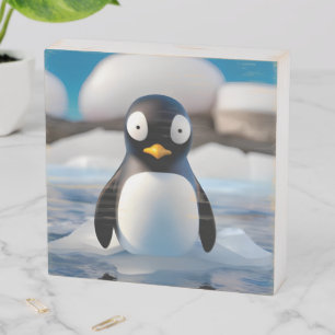 Penguin Wooden Box Sign