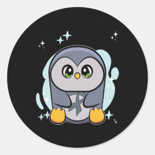 Penguin World Dyslexia Awareness  Classic Round Sticker