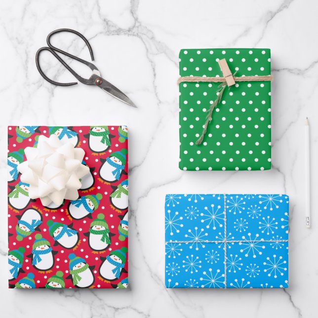 Penguin Wrapping Paper Sheets (Front)