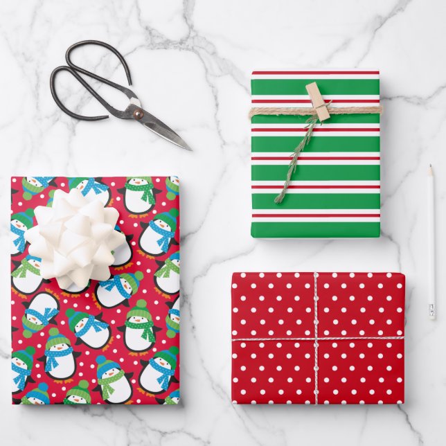 Penguin Wrapping Paper Sheets (Front)