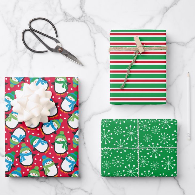Penguin Wrapping Paper Sheets (Front)