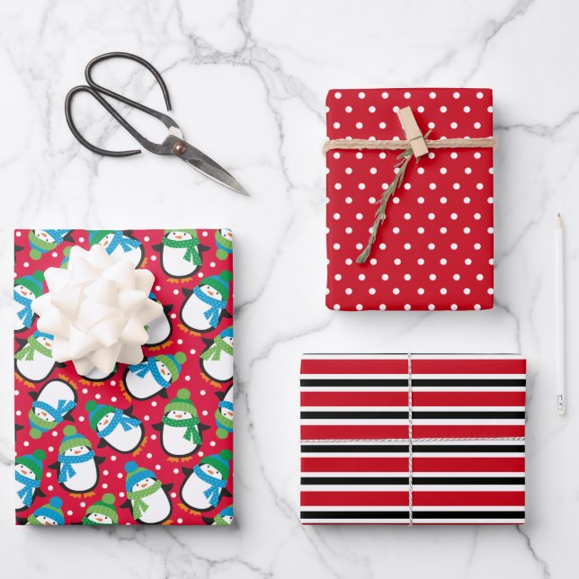 Penguin Wrapping Paper Sheets (Front)