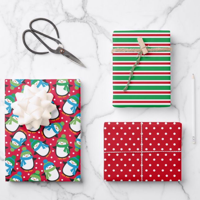 Penguin Wrapping Paper Sheets (Front)