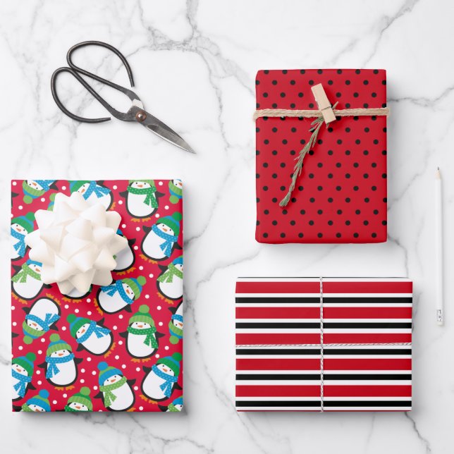 Penguin Wrapping Paper Sheets (Front)