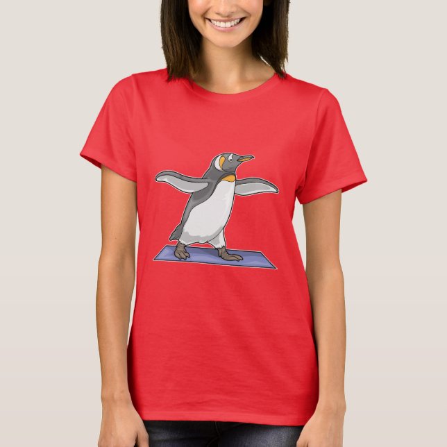 Penguin Yoga Fitness Gymnastics T-Shirt (Front)