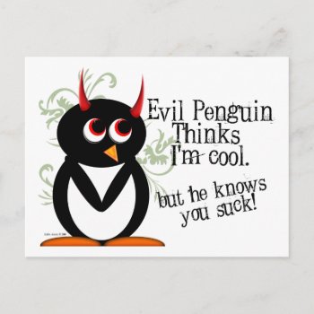 Penguin You Suck Postcards by audrart at Zazzle