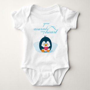 PENGUIN "you warm my heart" Baby Bodysuit