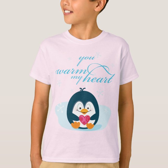 PENGUIN "you warm my heart" T-Shirt (Front)