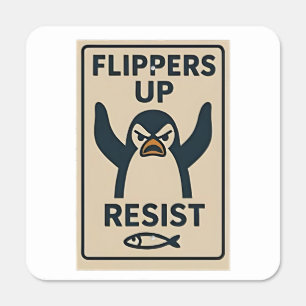 Penguins Against Tariffs Anti Trump Garden Flag Metal Sign