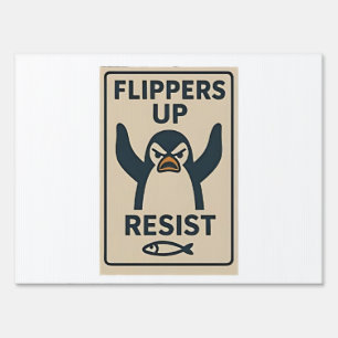 Penguins Against Tariffs Anti Trump Garden Flag Sign