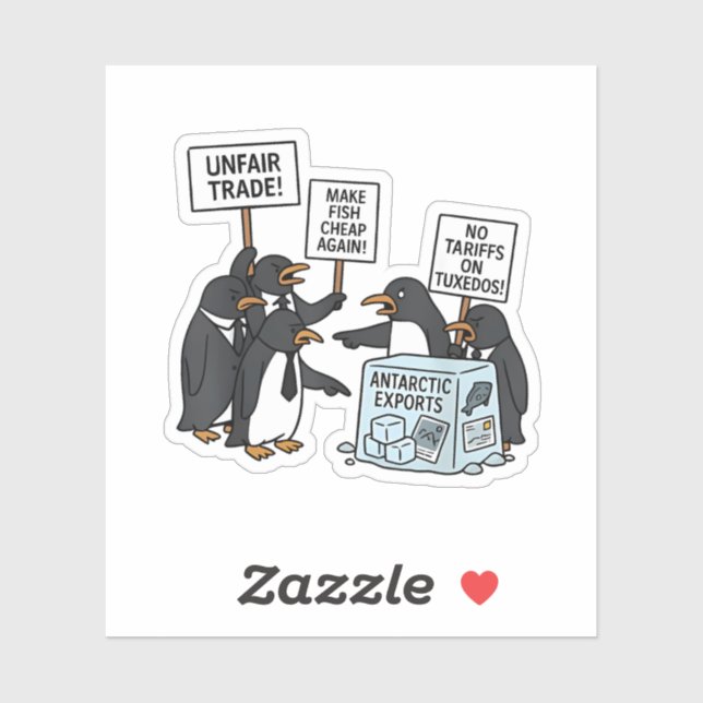 Penguins Against Tariffs Anti Trump  Sticker (Sheet)
