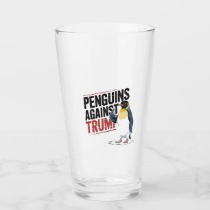 Penguins Against Trump Anti Trump USA Glass