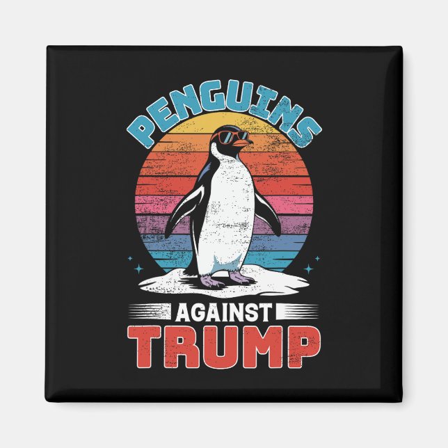 Penguins Against Trump Penguin Flippers Up Anti Tr Magnet (Front)