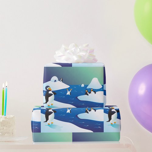 Penguins And Ice Wrapping Paper