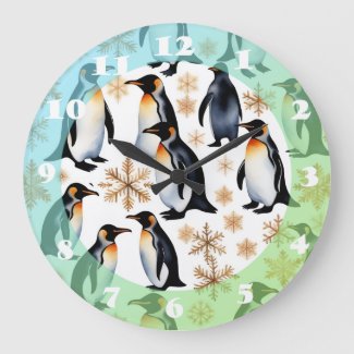 Penguins and Snowflakes Christmas and New Year 