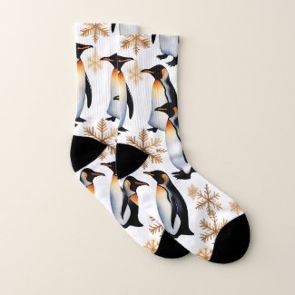 Penguins and Snowflakes Christmas and New Year 