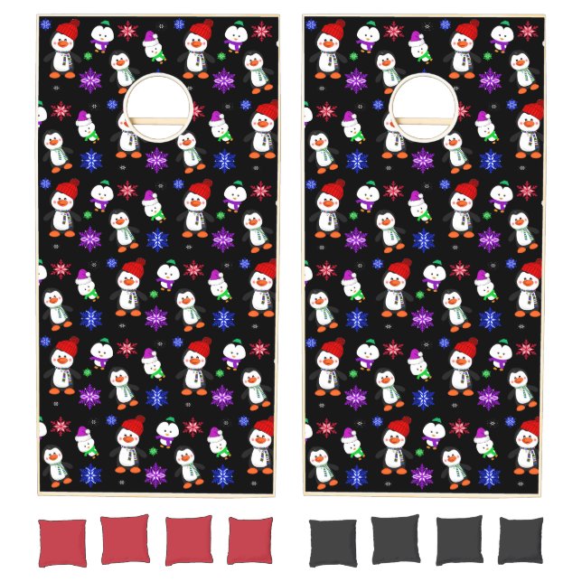 Penguins and Snowflakes Christmas Cornhole Set (Set)