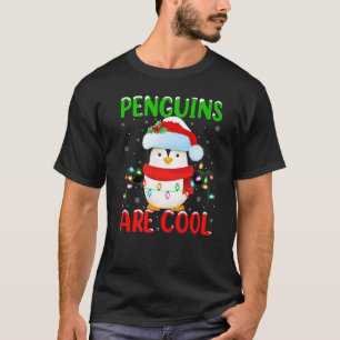 Penguins Are Cool Xmas Lights Ugly Penguin Bird Ch T-Shirt