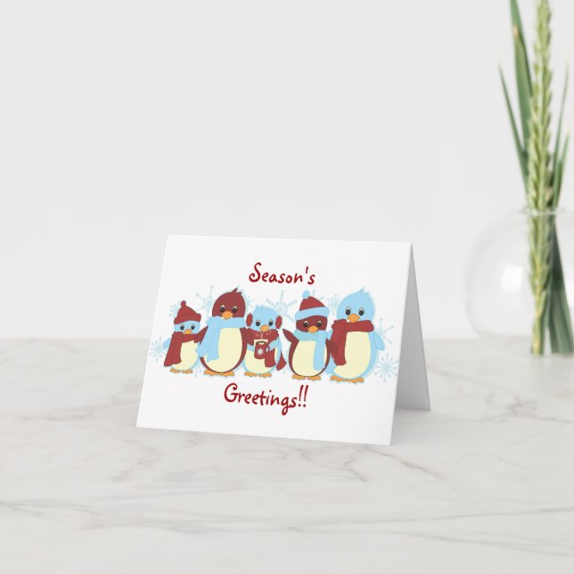 Penguins Around Holiday Card (Front)