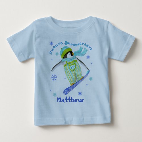 Penguins at Play Snowboarder Infant T_shirt