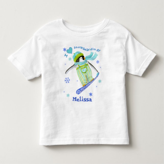 Penguins at Play, Snowboarding, Infant T-shirt (Front)