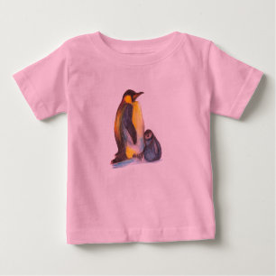Penguins Baby Tutu Bodysuit, Pink Baby T-Shirt