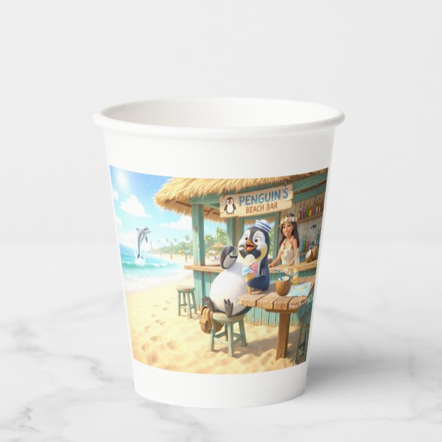 Penguin's Beach Bar Paper Cups (Front)