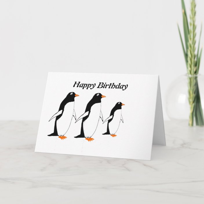 Penguins Birthday Card | Zazzle.com