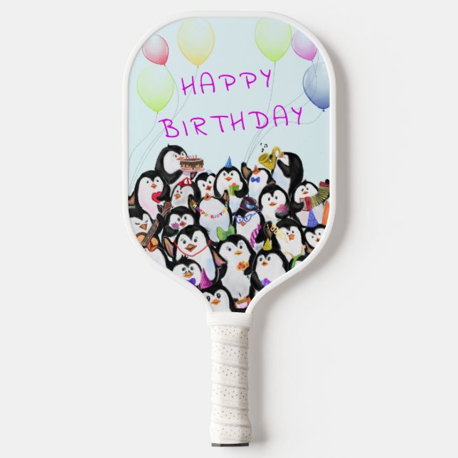 Penguins Birthday Party Pickleball Paddle Gift (Front)