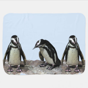Penguins Blue Baby Blanket