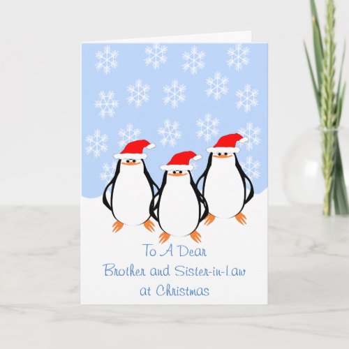 Penguins Brother Wife Christmas Holiday Card