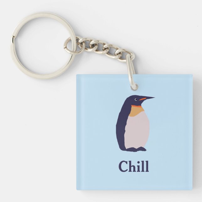 Penguins, chill keychain (Front)