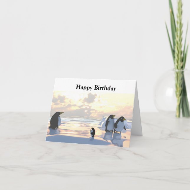  penguins chilling on an ice floe     card (Front)