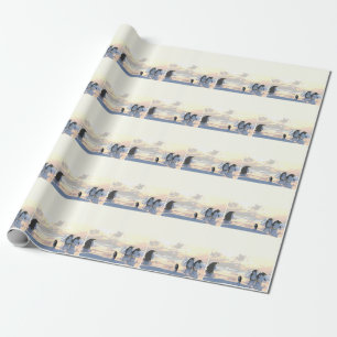  penguins chilling on an ice floe     wrapping paper